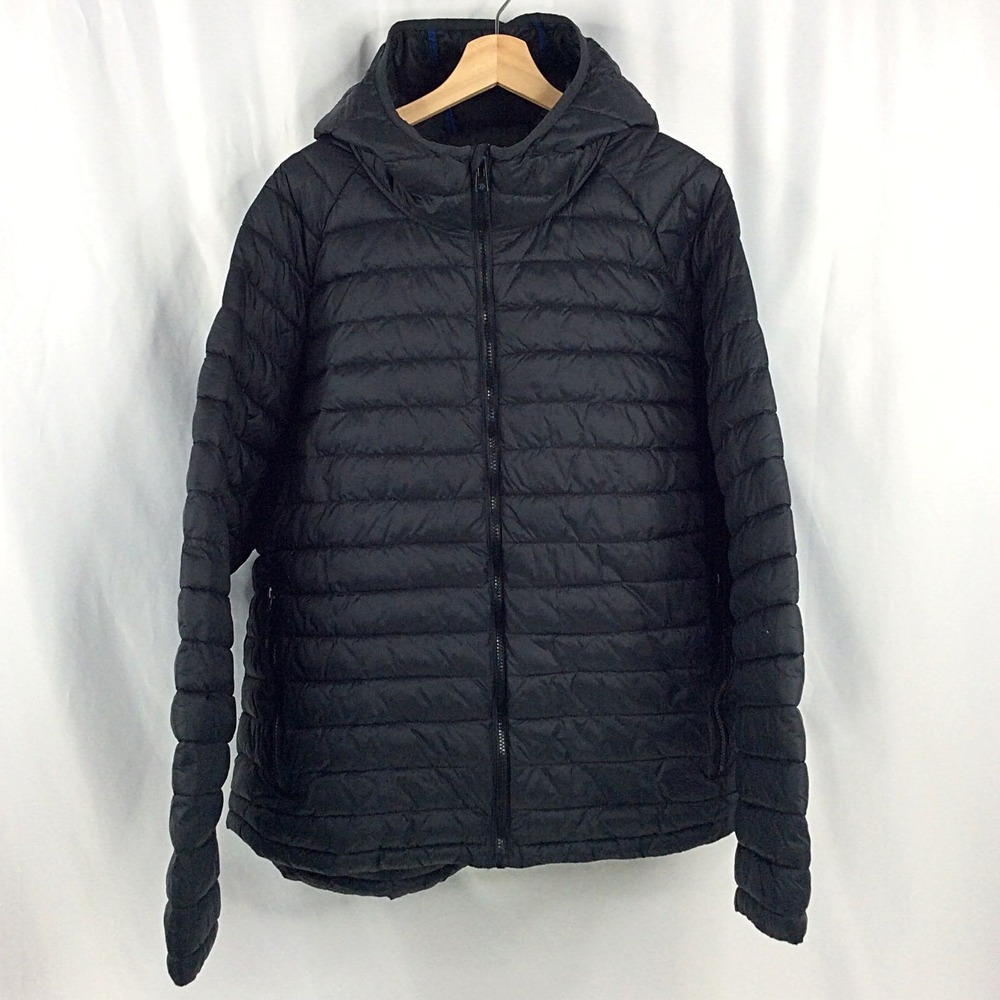 All In Motion Ultralight Hooded Puffer Jacket Men's Size XXL Black Thinsulate 3M